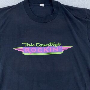 Vtg 1989 This Country's Rockin Pontiac Silverdome Concert‎ T-Shirt M Detroit 80s